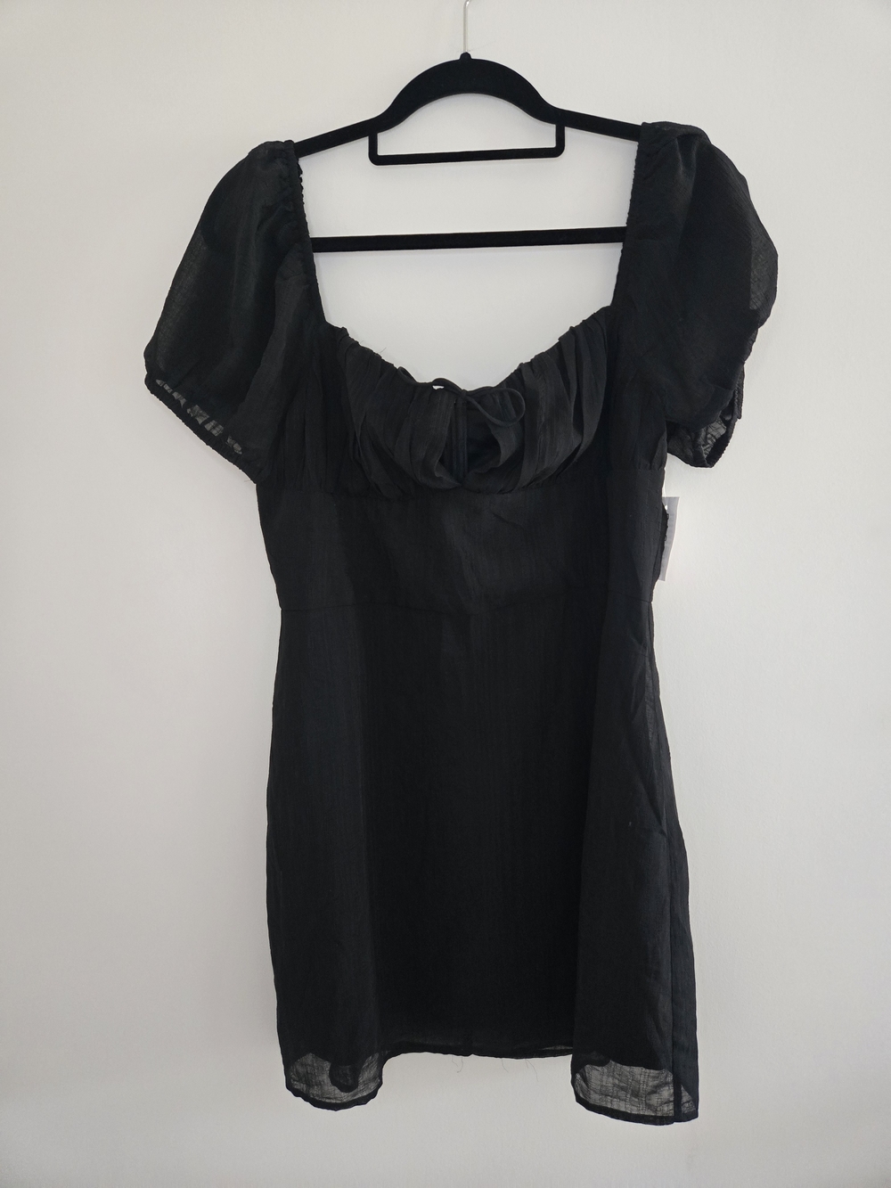 La Hearts Pacsun Black Sheer Puff-Sleeve Mini Dress (New With Tags)